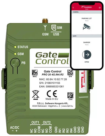 TELL GATE CONTROL PRO 20 DIN RAIL - 4G.IN4.R2