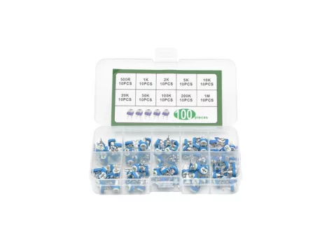 Set of trimmers 100pcs 500R-1M horizontal Set of trimmers 100pcs 500R-1M horizontal