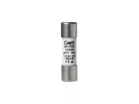 Fuse GETI GF-F02 for photovoltaic systems 16A/1000V DC