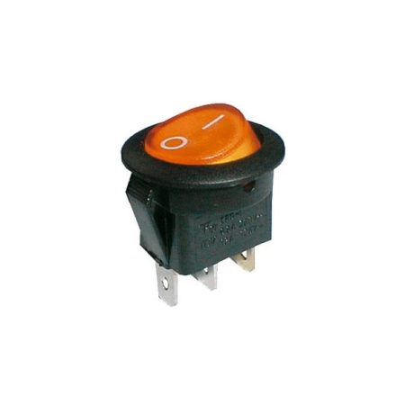 CZ-02620018 billenő kapcsoló 2pol./3pin ON-OFF 250V/6A (kerekített) - átlátszó kék