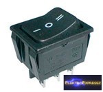 Billenő kapcsoló 3pol./6pin ON-OFF-ON 250V/15A - fekete Billenő kapcsoló 3pol./6pin ON-OFF-ON 250V/15A - fekete
