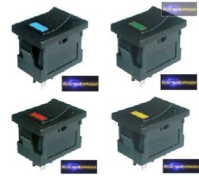 CZ-02620053-Billenő kapcsoló 2pol./4pin ON-OFF 250V/3A (kék LED)