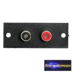 GA-05079 RCA terminál 2 aljzattal Beépíthető Méret: 50 x 20 mm