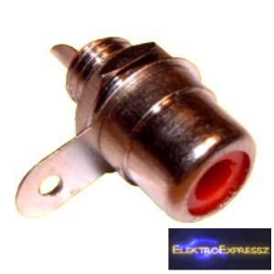 ET-2515 RCA beépíthető aljzat, piros jelöléssel.