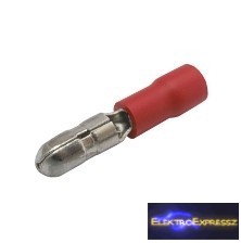 CZ-03360059-Szigetelt hengeres saru 4mm Piros PVC szigeteléssel 0.5-1.5mm