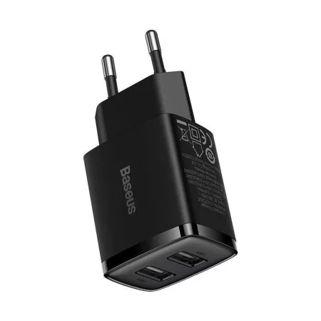 BASEUS Compact USB adapter fekete 2xUSB BASEUS Compact USB adapter fekete 2xUSB