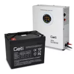   GETI GEP501 szinuszos tartalék áramforrás 500W Fali + 70Ah akkumulátor