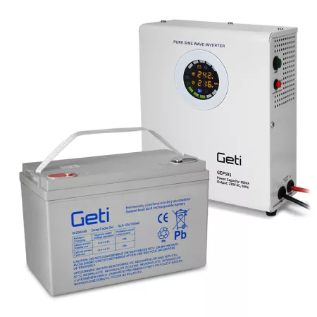 GETI GEP501 szinuszos tartalék áramforrás 500W Fali + 100Ah akkumulátor GETI GEP501 szinuszos tartalék áramforrás 500W Fali + 100Ah akkumulátor