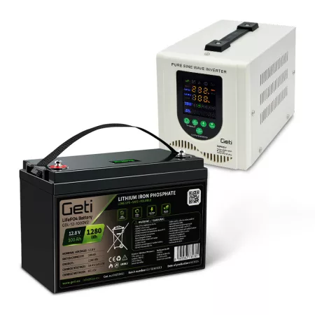 GETI GEP500LF 500W (800VA) szinuszos UPS + 100Ah LiFePO4 akkumulátor GETI GEP500LF 500W (800VA) szinuszos UPS + 100Ah LiFePO4 akkumulátor