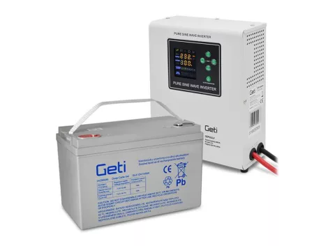 Backup power supply GETI GEP501LF sine 500W wall mounted + battery 100Ah