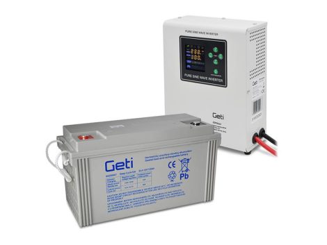 Backup power supply GETI GEP501LF sine 500W wall mounted + battery 120Ah