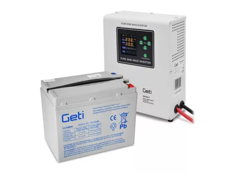 Backup power GETI GEP501LF sinus 500W Wall-mounted + baterie 55Ah