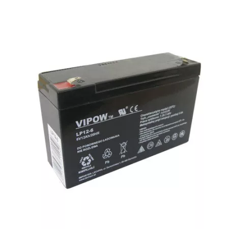 Sealed lead acid battery 6V 12Ah VIPOW BAT0201 Sealed lead acid battery 6V 12Ah VIPOW BAT0201
