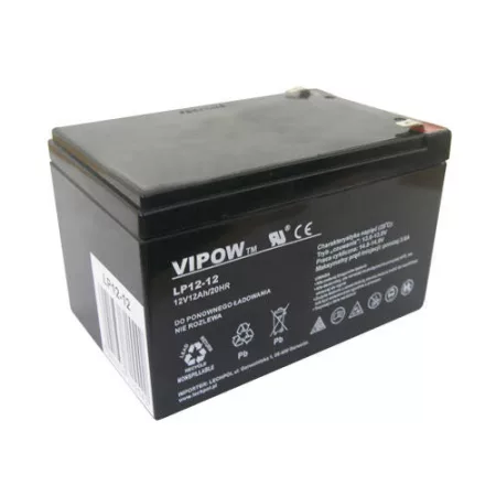 Zárt ólom-sav akkumulátor 12V 12Ah VIPOW BAT0216