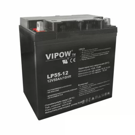 Zárt ólom-sav akkumulátor 12V 55Ah VIPOW BAT0223 Zárt ólom-sav akkumulátor 12V 55Ah VIPOW BAT0223