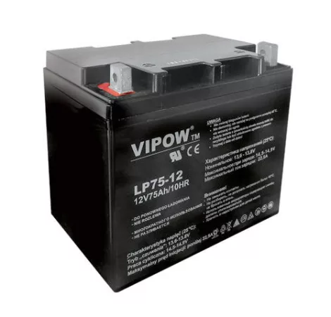 Ólom-sav akkumulátor 12V 75Ah VIPOW BAT0224 Ólom-sav akkumulátor 12V 75Ah VIPOW BAT0224