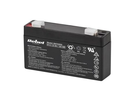 Lead-acid battery  6V 1,3Ah REBEL BAT0400