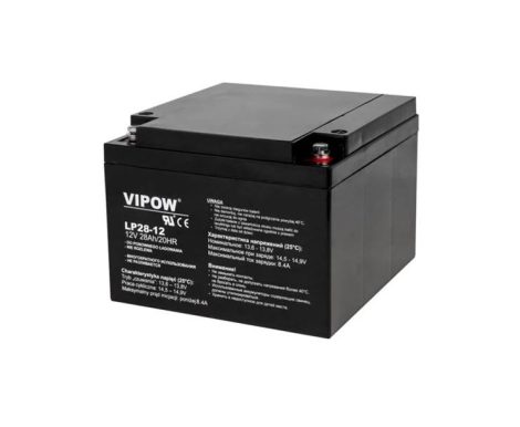 Ólom-sav  gondozásmentes akkumulátor VIPOW 12V 28Ah