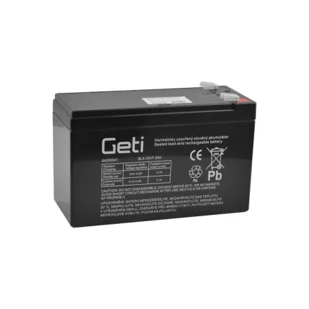 Zárt ólom-sav akkumulátor 12V 7.0Ah GETI (6,35 mm csatlakozó) Zárt ólom-sav akkumulátor 12V 7.0Ah GETI (6,35 mm csatlakozó)