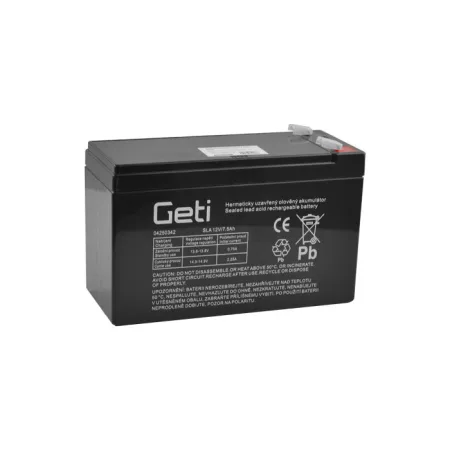 Zárt ólom-sav akkumulátor 12V 7.5Ah GETI (6,35 mm csatlakozó) Zárt ólom-sav akkumulátor 12V 7.5Ah GETI (6,35 mm csatlakozó)