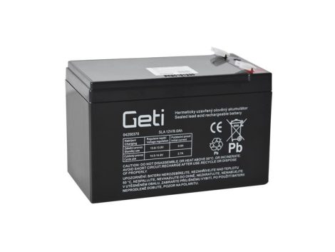 Sealed lead acid battery 12V 9Ah GETI (connector 6,35 mm)