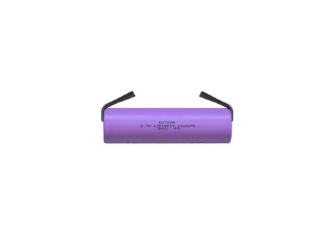 Rechargeable Li-Ion 18650 3.7V / 2000mAh 3C MOTOMA battery with strip terminals