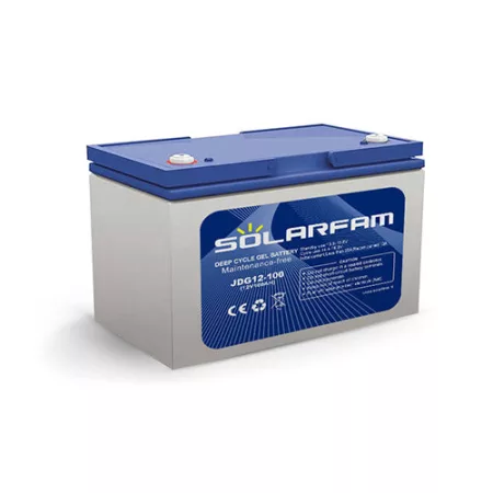 Gél akkumulátor 12V 100Ah SOLARFAM napenergia rendszerekhez Gél akkumulátor 12V 100Ah SOLARFAM napenergia rendszerekhez
