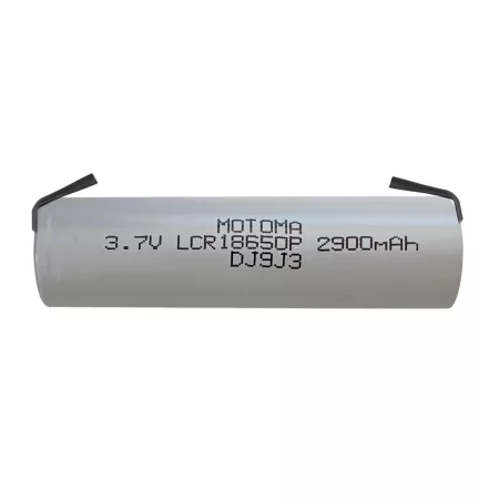 Újratölthető Li-ion akkumulátor 18650 3,7V / 2900mAh 3C MOTOMA szalagterminálokkal
