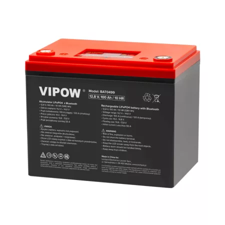 Akkumulátor LiFePO4 12.8V 100Ah VIPOW BAT0499 Bluetooth