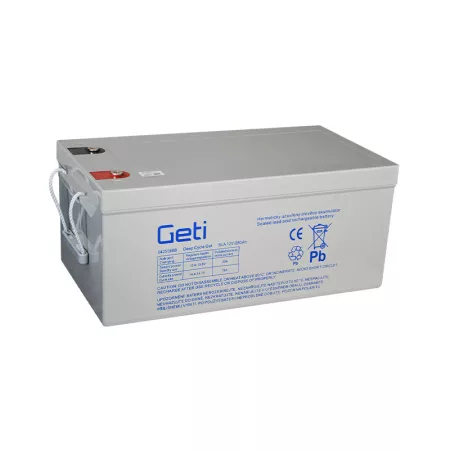 GETI 12V 250Ah gél akkumulátor napenergiához