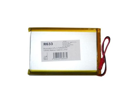 Rechargeable battery LiPo 3.7V/8000mAh 126090 Hadex