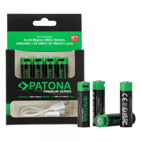 PATONA PT1410 AA (R6) 1.5V/2000mAh újratölthető akkumulátor 4db PATONA PT1410 AA (R6) 1.5V/2000mAh újratölthető akkumulátor 4db