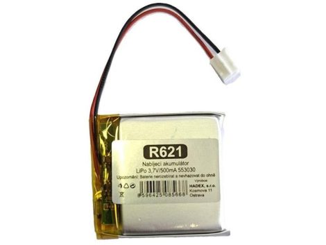 Rechargeable LiPo battery 3,7V/500mAh 553030 HADEX
