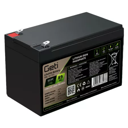 GETI GBL-12-7V2 12.8V 7Ah LiFePO4 akkumulátor GETI GBL-12-7V2 12.8V 7Ah LiFePO4 akkumulátor