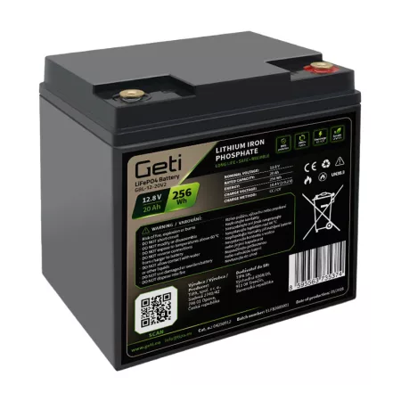 GETI GBL-12-20V2 12.8V 20Ah LiFePO4 akkumulátor GETI GBL-12-20V2 12.8V 20Ah LiFePO4 akkumulátor