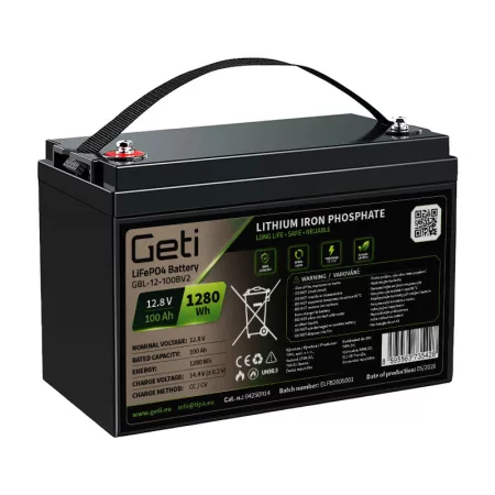 GETI GBL-12-100BV2 12.8V 100Ah LiFePO4 akkumulátor Bluetooth-szal GETI GBL-12-100BV2 12.8V 100Ah LiFePO4 akkumulátor Bluetooth-szal
