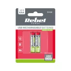 AAA (R03) rechargeable batteries 1,2V/400mAh REBEL 2pcs / blister BAT2015 AAA (R03) rechargeable batteries 1,2V/400mAh REBEL 2pcs / blister BAT2015
