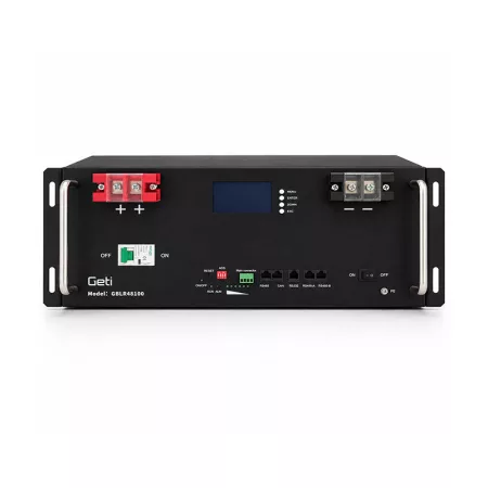 LiFePO4 akkumulátor modul, 48V 100A, GBLR-48-100, 4.8 kWh, GETI, 19" rackhez
