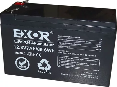 Battery LiFePO4 12,8V 7Ah EXOR LFP R925