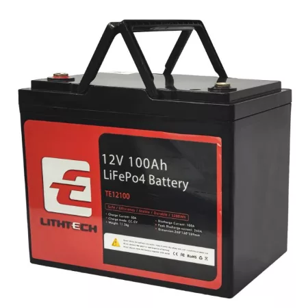 LiFePO4 akkumulátor 12,8V 100Ah TE12100 LITHTECH Bluetooth, BMS, IP67