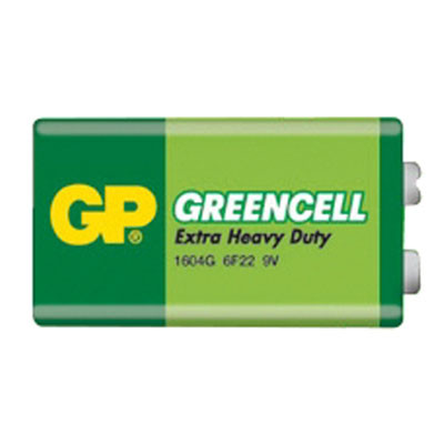 Battery 6F22 (9V) Zn-Cl GP Greencell 1pc / shrink