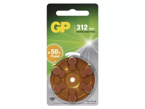 Hearing aid batteries GP ZA312 (PR41), 6 pcs.