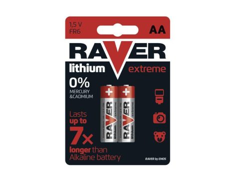 Lithium battery AA R6 1,5V RAVER  2pcs
