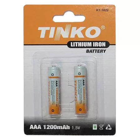 AAA R03 1,5V/1200mAh TINKO lítium elem 2db