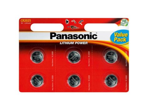 Battery CR2025 PANASONIC lithium 6pcs / blister