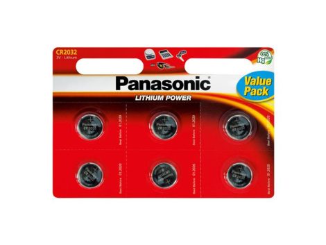 Battery CR2032 PANASONIC lithium 6pcs / blister