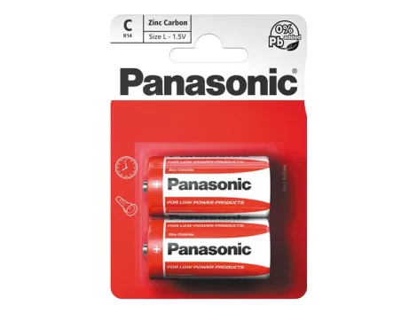 Battery C (R14) Zn-Cl PANASONIC Red 2pcs / blister