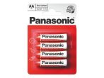 Battery AA (R6) Zn-Cl PANASONIC Red 4pcs / blister
