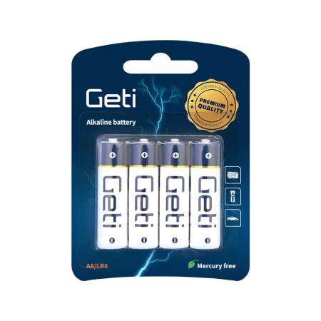 AA (LR6) alkáli elem GETI 1,5V Bliszter 4db AA (LR6) alkáli elem GETI 1,5V Bliszter 4db