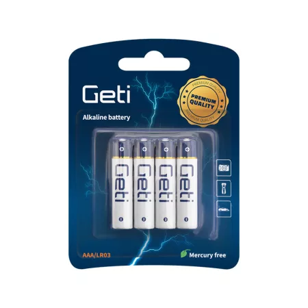 AAA (LR03) alkáli elem GETI 1,5V Bliszter 4db